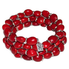 SHUANGSHI Bracelets, Colorful Acrylic Dice Beads Stretch Bracelets Funny Game Lucky Dice Bracelets Women Fashion Jewerly-Red