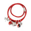 Good Luck Multi-Charm Leather Adjustable Bracelet/Necklace with Red & Black Seed Beads