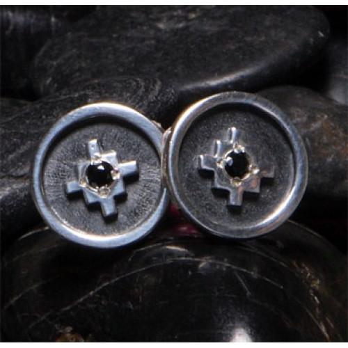 Inka Cross “Chakana” Peruvian Inspired Round Sterling Silver Cufflinks - EvelynBrooksDesigns