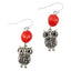 Intuitive Owl Dangle Silver Earrings w/Meaningful Good Luck Huayruro Seeds - EvelynBrooksDesigns