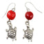 Lasting Memories Turtle Dangle Silver Earrings w/Meaningful Good Luck Huayruro Seeds - EvelynBrooksDesigns