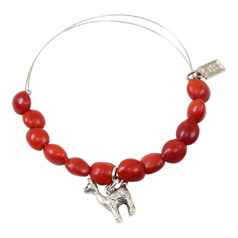Llama Love Charm Adjustable Bangle Bracelet - EvelynBrooksDesigns