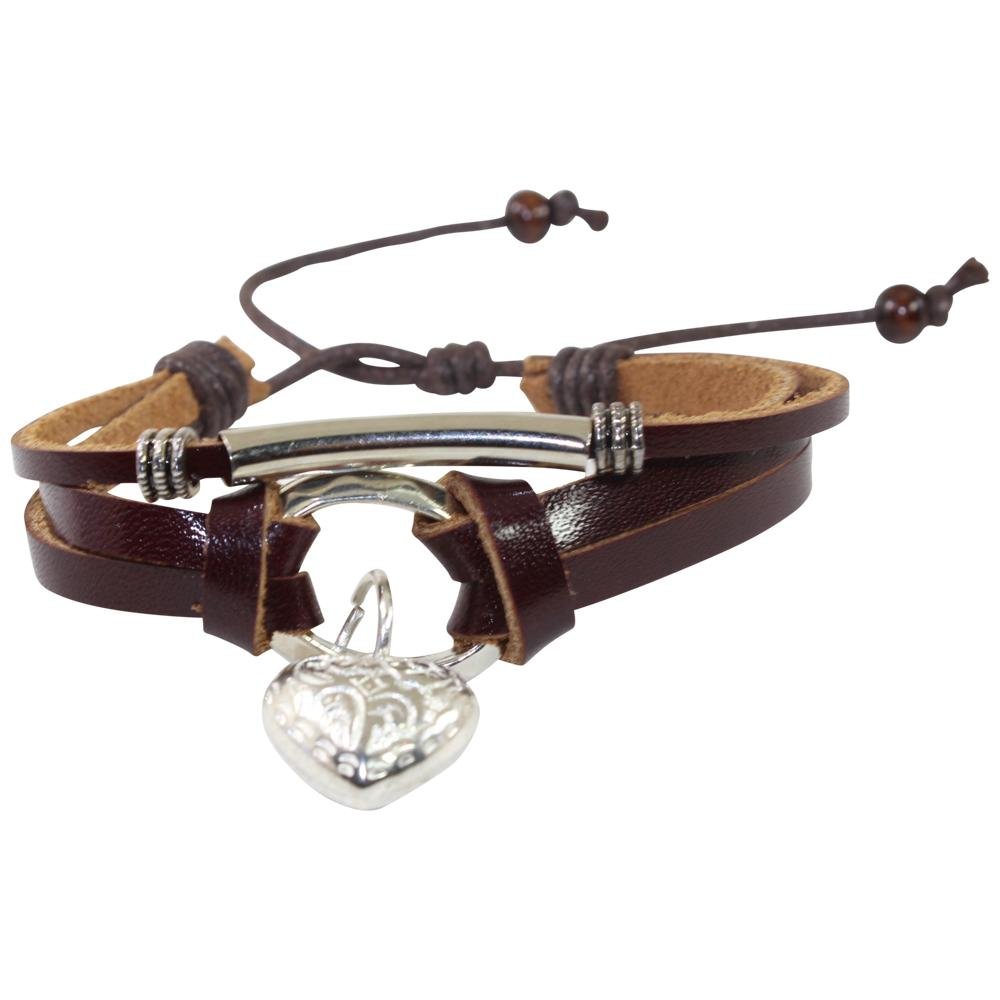LOVE & Friendship Charm Adjustable Leather Bracelet for Women w/Huayruro Seed - EvelynBrooksDesigns