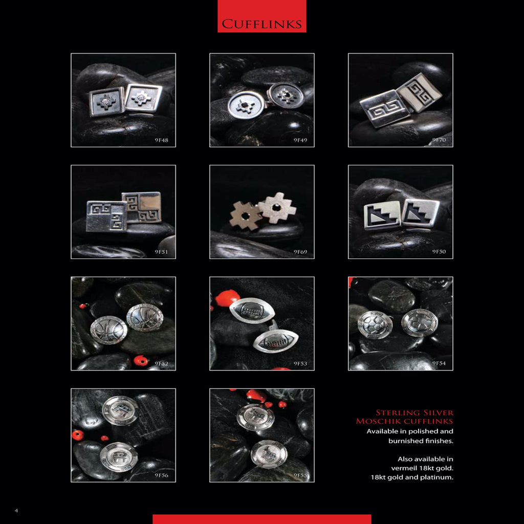 “Moschik” Peruvian Inspired L Shaped Sterling Silver Cufflinks - EvelynBrooksDesigns