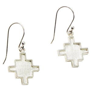 Peruvian Inspired Jewelry Design Inka Cross “Chakana” Long Drop Dangle Earrings - EvelynBrooksDesigns