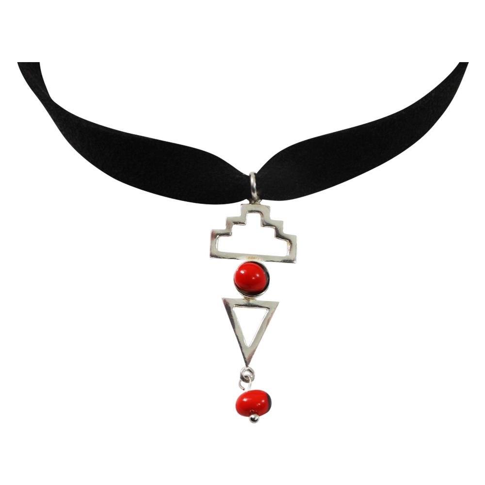 Peruvian Inspired Jewelry Design Inka Cross “Chakana” Pendant Chocker - EvelynBrooksDesigns