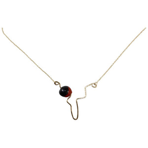 Peruvian Inspired Minimal Pendant for Women w/Meaningful Peruvian Huayruro Seed Bead 16”-18” - EvelynBrooksDesigns