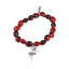 Protective Guardian Angel Charm Stretchy Bracelet w/Meaningful Good Luck Huayruro Seeds - EvelynBrooksDesigns