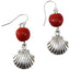 Protective  Sealife Shell Dangle Silver Earrings w/Meaningful Good Luck Huayruro Seeds