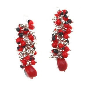 Rainfall Dangle Earrings with Meaningful Good Luck Seed Beads - 2.5" - EvelynBrooksDesigns