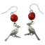 Remember ME Cardinal Dangle Silver Earrings w/Meaningful Good Luck Huayruro Seeds