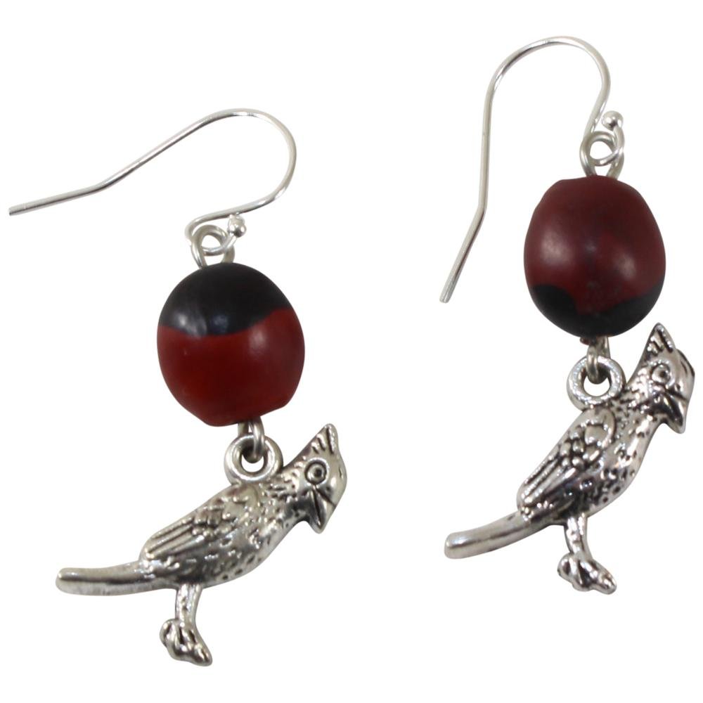 Remember ME Hummingbird Dangle Earrings For Women - Huayruro Red Seed - Handmade Jewelry - EvelynBrooksDesigns