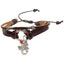 Scorpio Charm Adjustable  Leather Bracelet for Women w/Huayruro Seed
