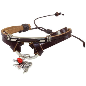 Sea Life Charm Adjustable Leather Bracelet for Women w/Huayruro Seed - EvelynBrooksDesigns