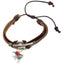 Sea Life Charm Adjustable Leather Bracelet for Women w/Huayruro Seed - EvelynBrooksDesigns