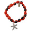 Sealife Charm Stretchy Bracelet w/Meaningful Good Luck, Prosperity, Love Huayruro Seeds
