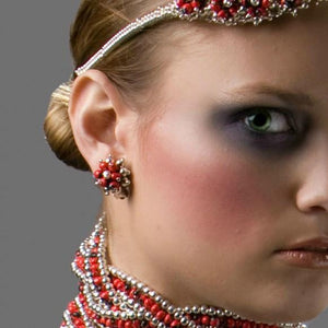 Silver Tone Stylish & Elegant Bridal Headbands w/Meaningful Huayruro Seed Beads - EvelynBrooksDesigns