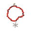 Snowflake Christmas Holiday Charm Stretchy Bracelet w/Meaningful Good Luck Huayruro Seeds - EvelynBrooksDesigns