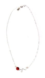 Sterling Silver/Gold Meaningful Heart Beat Good Luck Necklace - EvelynBrooksDesigns