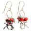 Symbol of Freedom Horse Dangle Silver Earrings w/Meaningful Good Luck Huayruro Seeds