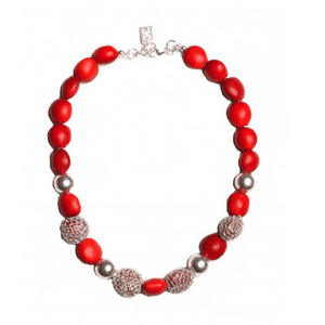Symbol of Good Luck Classic “Crochet” Necklace for Women w/Meaningful Huayruro Seed Beads 16"-18" - EvelynBrooksDesigns