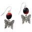 Symbol of Hope Butterfly Dangle Silver Earrings w/Meaningful Good Luck Huayruro Seeds