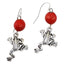 Symbol of Life Frog Dangle Silver Earrings w/Meaningful Good Luck Huayruro Seeds - EvelynBrooksDesigns