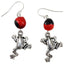 Symbol of  Life Frog Dangle Silver Earrings w/Meaningful Good Luck Huayruro Seeds