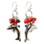 Symbol of Peace Dolphin Dangle Silver Earrings w/Meaningful Good Luck Huayruro Seeds - EvelynBrooksDesigns