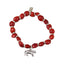 Tiger/Puma Charm Women Stretchy Bracelet w/meaningful Huayruro Red Seeds